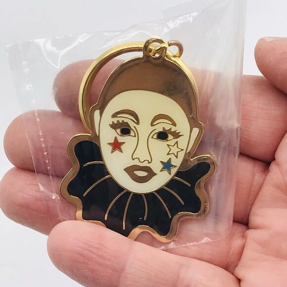 Stocking Stufffer Lot of 5 Pierrot Clown Keychain Charm Metal 3 Inches NEW! - Picture 1 of 4